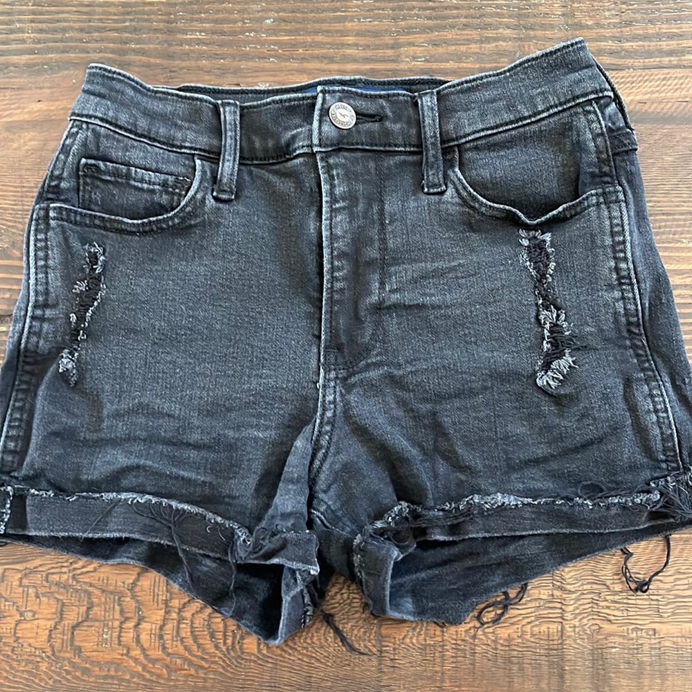 Hollister black denim shorts
